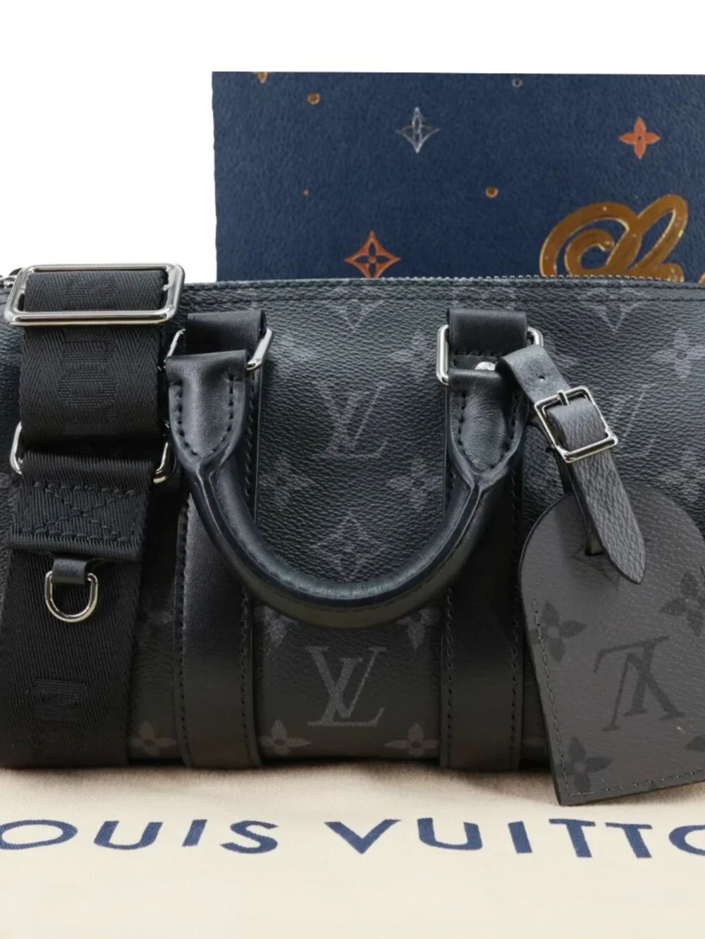 Louis Vuitton Keepall 25 Bandouliere Monogram Eclipse Reverse Canvas Crossbody
